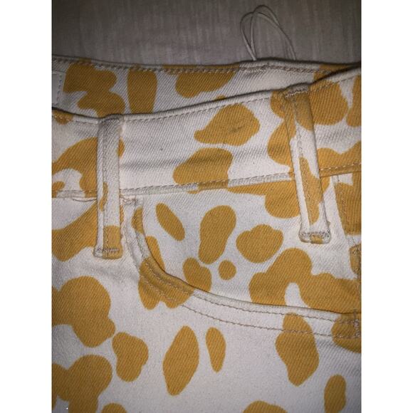 Mother Women's size 29 The Hustler Ankle Fray in Second Chance Yellow & White - Picture 6 of 11